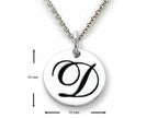 Stellar White 925 Sterling Silver Initial D Personalized Alphabet Disc Pendant Necklace Chain Included