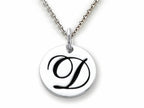 Stellar White 925 Sterling Silver Initial D Personalized Alphabet Disc Pendant Necklace Chain Included