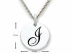 Stellar White 925 Sterling Silver Initial I Personalized Alphabet Disc Pendant Necklace Chain Included