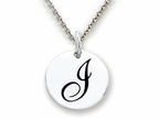 Stellar White 925 Sterling Silver Initial I Personalized Alphabet Disc Pendant Necklace Chain Included