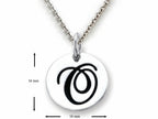 Stellar White 925 Sterling Silver Initial O Personalized Alphabet Disc Pendant Necklace Chain Included