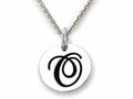 Stellar White 925 Sterling Silver Initial O Personalized Alphabet Disc Pendant Necklace Chain Included