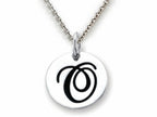 Stellar White 925 Sterling Silver Initial O Personalized Alphabet Disc Pendant Necklace Chain Included