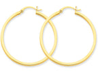 FJC Finejewelers 14k Yellow Gold 2mm Square Tube Hoop Earrings