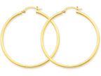FJC Finejewelers 14k Yellow Gold 2mm Square Tube Hoop Earrings