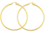 FJC Finejewelers 14k Yellow Gold 2mm Square Tube Hoop Earrings