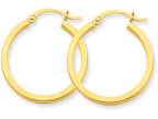 FJC Finejewelers 14k Yellow Gold 2mm Square Tube Hoop Earrings
