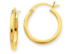 FJC Finejewelers 14k Yellow Gold 2mm Square Tube Hoop Earrings