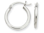 FJC Finejewelers 14k White Gold 2mm Round Hoop Earrings