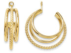 FJC Finejewelers 14k Yellow Gold Polished and Twisted Triple Hoop Earring Jackets