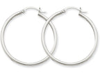 FJC Finejewelers 14k White Gold 2mm Round Hoop Earrings