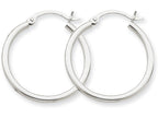 FJC Finejewelers 14k White Gold 2mm Round Hoop Earrings