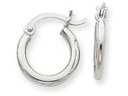 FJC Finejewelers 14k White Gold 2mm Round Hoop Earrings