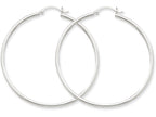 FJC Finejewelers 14k White Gold 2mm Round Hoop Earrings