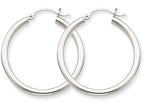 FJC Finejewelers 14k White Gold 2.5mm Round Hoop Earrings