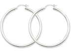 FJC Finejewelers 14k White Gold 2.5mm Round Hoop Earrings