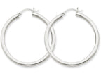FJC Finejewelers 14k White Gold 3mm Round Hoop Earrings