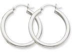 FJC Finejewelers 14k White Gold 3mm Round Hoop Earrings