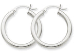 FJC Finejewelers 14k White Gold 3mm Round Hoop Earrings