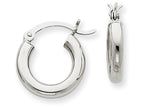 FJC Finejewelers 14k White Gold 3mm Round Hoop Earrings