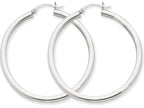 FJC Finejewelers 14k White Gold 3mm Round Hoop Earrings
