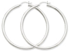 FJC Finejewelers 14k White Gold 3mm Round Hoop Earrings