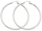 FJC Finejewelers 14k White Gold 3mm Round Hoop Earrings