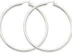 FJC Finejewelers 14k White Gold 3mm Round Hoop Earrings