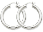 FJC Finejewelers 14k White Gold Polished 5mm Tube Hoop Earrings