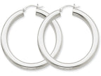 FJC Finejewelers 14k White Gold Polished 5mm Tube Hoop Earrings