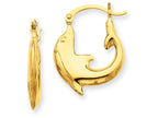 FJC Finejewelers 14k Yellow Gold Polished Dolphin Hoop Earrings