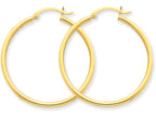 FJC Finejewelers 14k Yellow Gold Polished 2mm Round Hoop Earrings