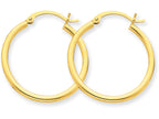 FJC Finejewelers 14k Yellow Gold Polished 2mm Round Hoop Earrings