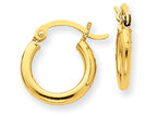 FJC Finejewelers 14k Yellow Gold Polished 2mm Round Hoop Earrings