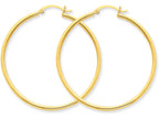 FJC Finejewelers 14k Yellow Gold Polished 2mm Round Hoop Earrings