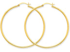 FJC Finejewelers 14k Yellow Gold Polished 2mm Round Hoop Earrings