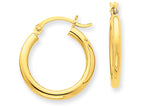 FJC Finejewelers 14k Yellow Gold Polished 2.5mm Round Hoop Earrings