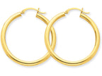 FJC Finejewelers 14k Yellow Gold Polished 3mm Round Hoop Earrings