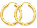 FJC Finejewelers 14k Yellow Gold Polished 4mm X 35mm Tube Hoop Earrings