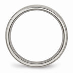 Chisel Titanium Ridged Edge 6mm Brushed And Polished Wedding Band