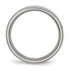 Chisel Titanium Ridged Edge 6mm Brushed And Polished Wedding Band