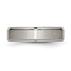 Chisel Titanium Ridged Edge 6mm Brushed And Polished Wedding Band