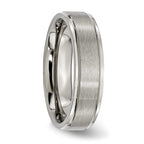Chisel Titanium Ridged Edge 6mm Brushed And Polished Wedding Band