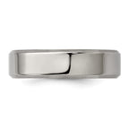 Chisel Titanium Beveled Edge 6mm Brushed And Polished Wedding Band