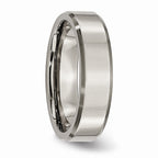 Chisel Titanium Beveled Edge 6mm Brushed And Polished Wedding Band
