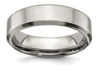 Chisel Titanium Beveled Edge 6mm Brushed And Polished Wedding Band