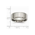 Chisel Titanium Beveled Edge 8mm Brushed And Polished Wedding Band