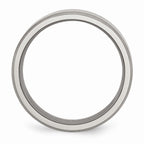 Chisel Titanium Beveled Edge 8mm Brushed And Polished Wedding Band