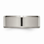 Chisel Titanium Beveled Edge 8mm Brushed And Polished Wedding Band