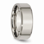 Chisel Titanium Beveled Edge 8mm Brushed And Polished Wedding Band